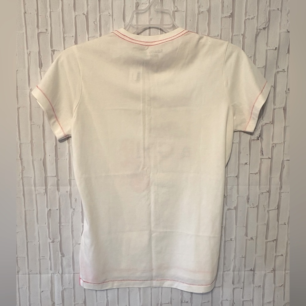 White and Pink Short Sleeve Tee with Motivational Breast Cancer Graphic - Picture 3 of 4